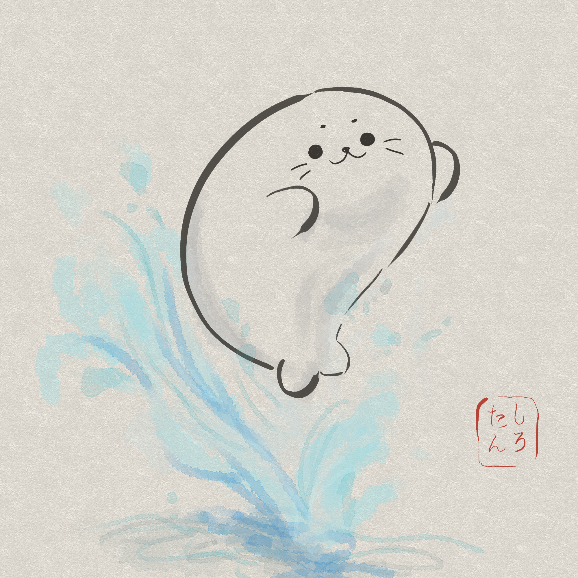 古池やしろたん飛び出す水の音
